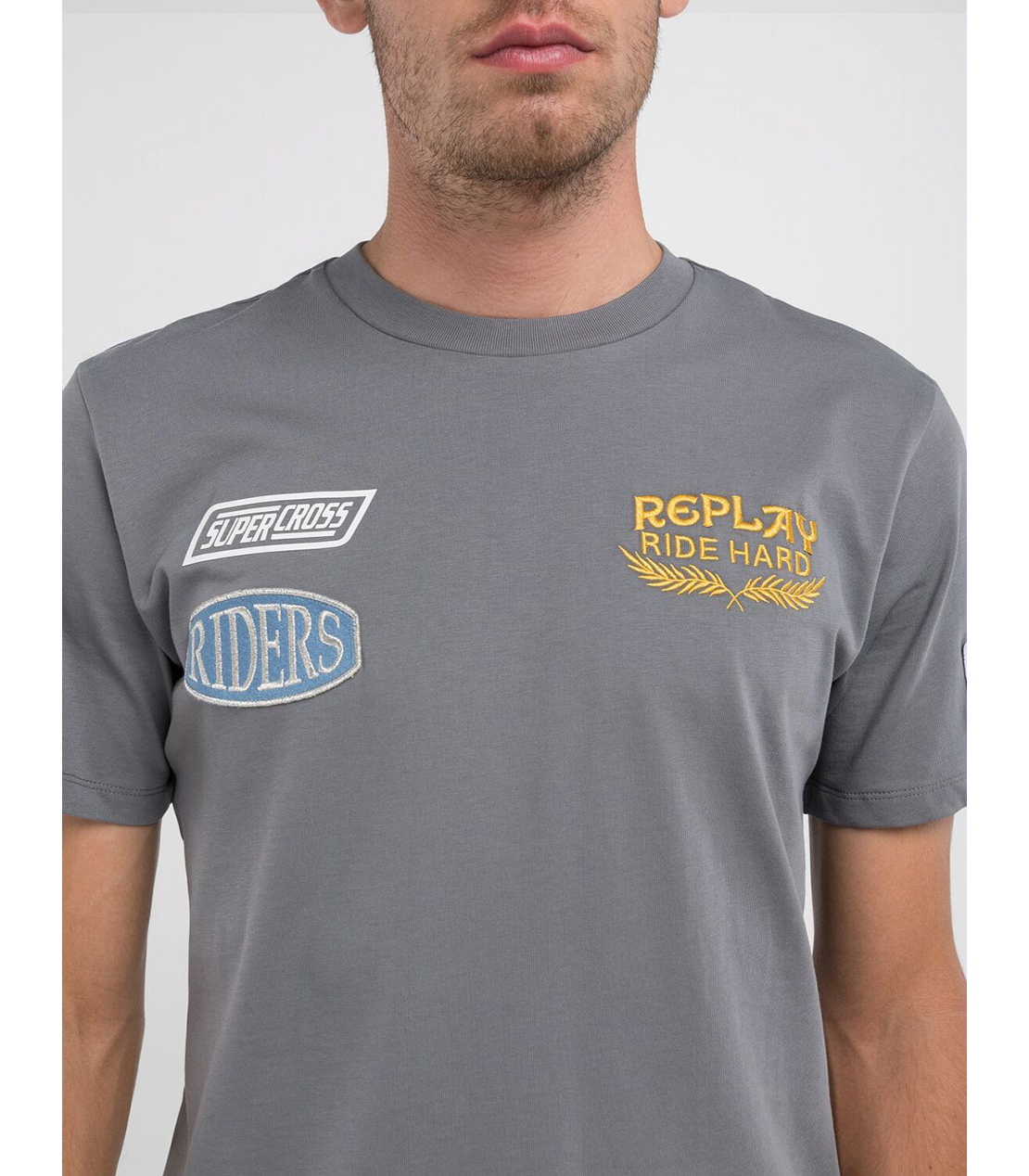 ヘビーピュアコットンジャージーモトクロスTシャツ 詳細画像 グレー 4